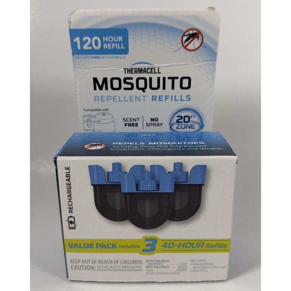 Thermacell 120 Hour Rechargeable Mosquito Repeller Refills 3 Value Pack